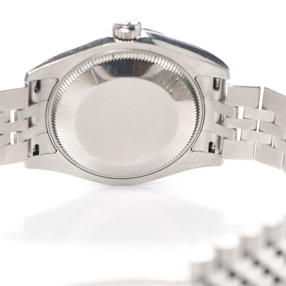 Rolex Stainless Steel 18K White Gold Diamond Black Mother of Pearl 31mm Oyster Perpetual Datejust Watch 178274 6 of 8
