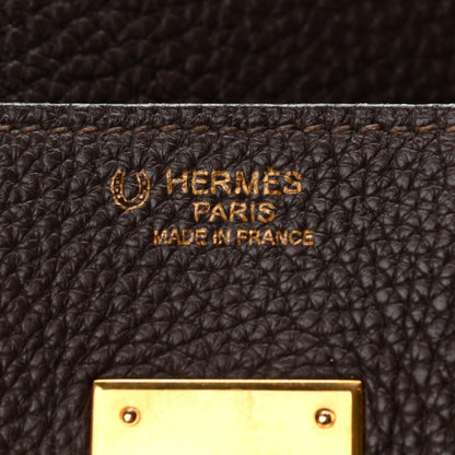 Hermes Togo Horseshoe Birkin 30 Chocolate Rouge Vif 6 of 20