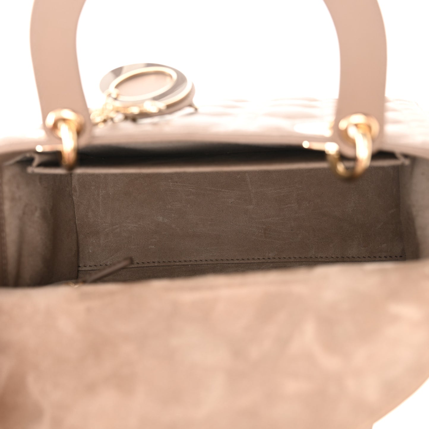Lambskin Cannage Medium Lady Dior Warm Taupe