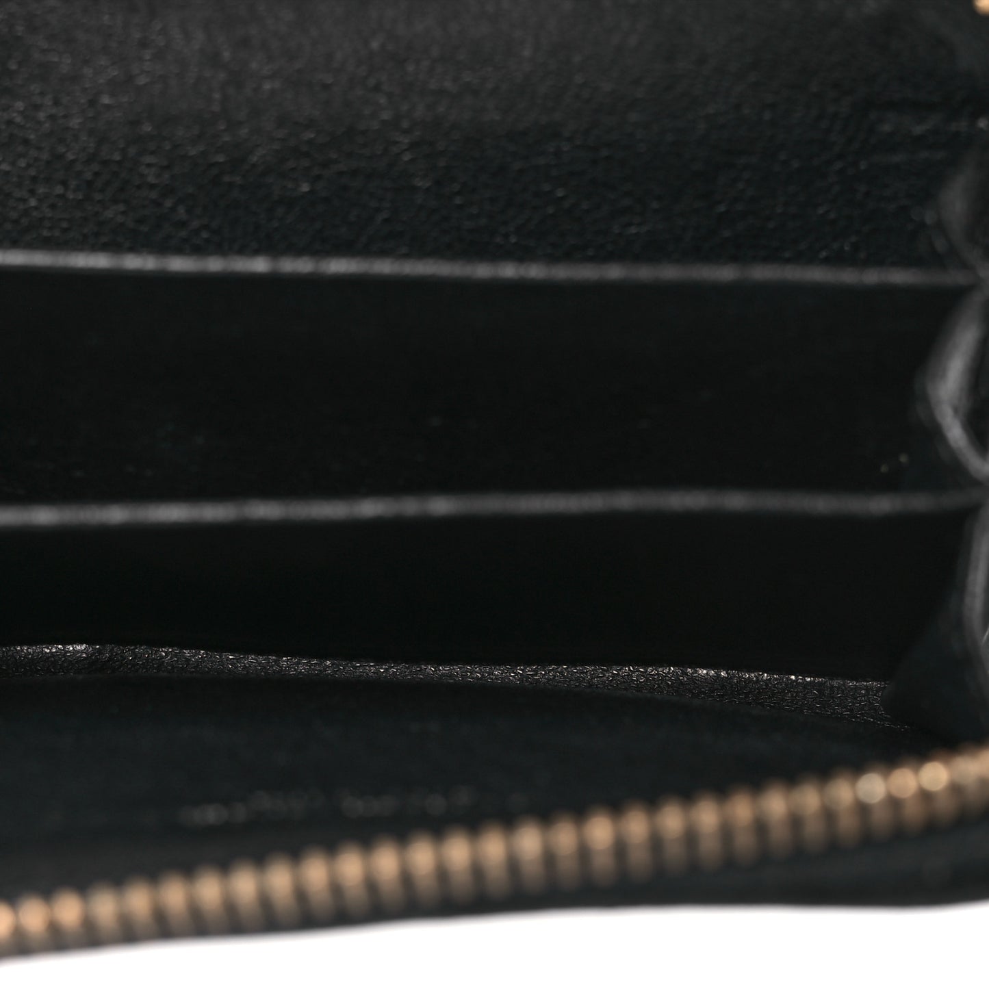 Nappa Intrecciato Zip Around Coin Purse Black