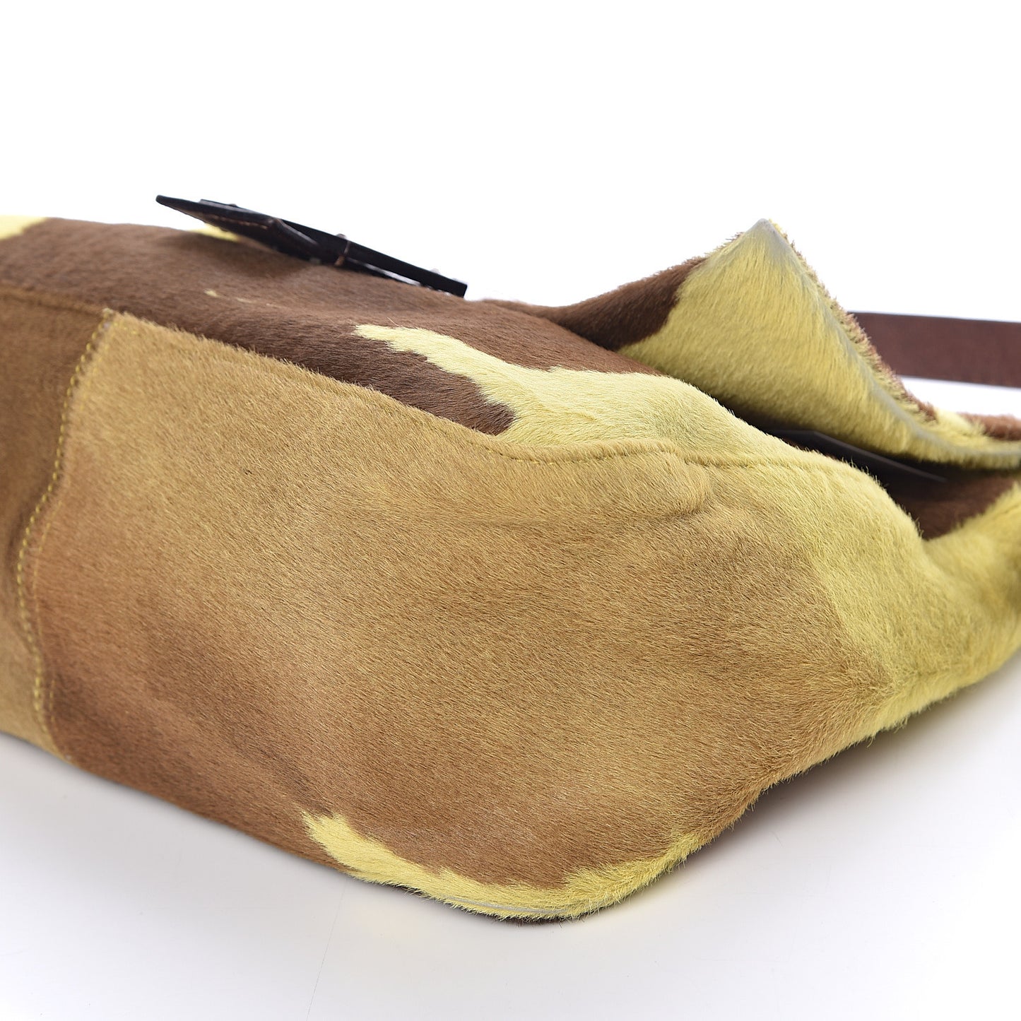 Calf Hair Mama Baguette Yellow Brown