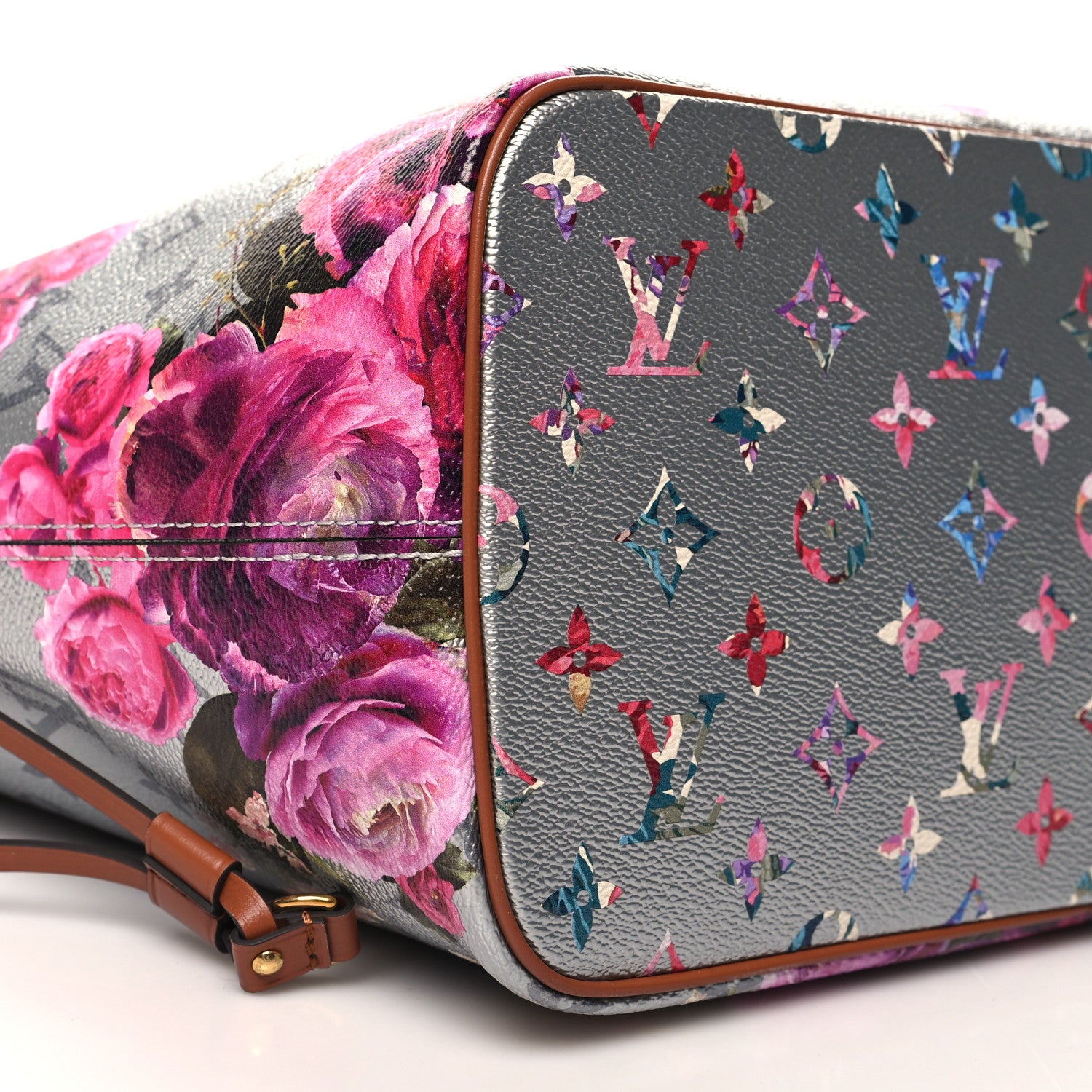 Louis Vuitton Metallic Monogram LV Garden Neverfull MM Silver 9 of 10