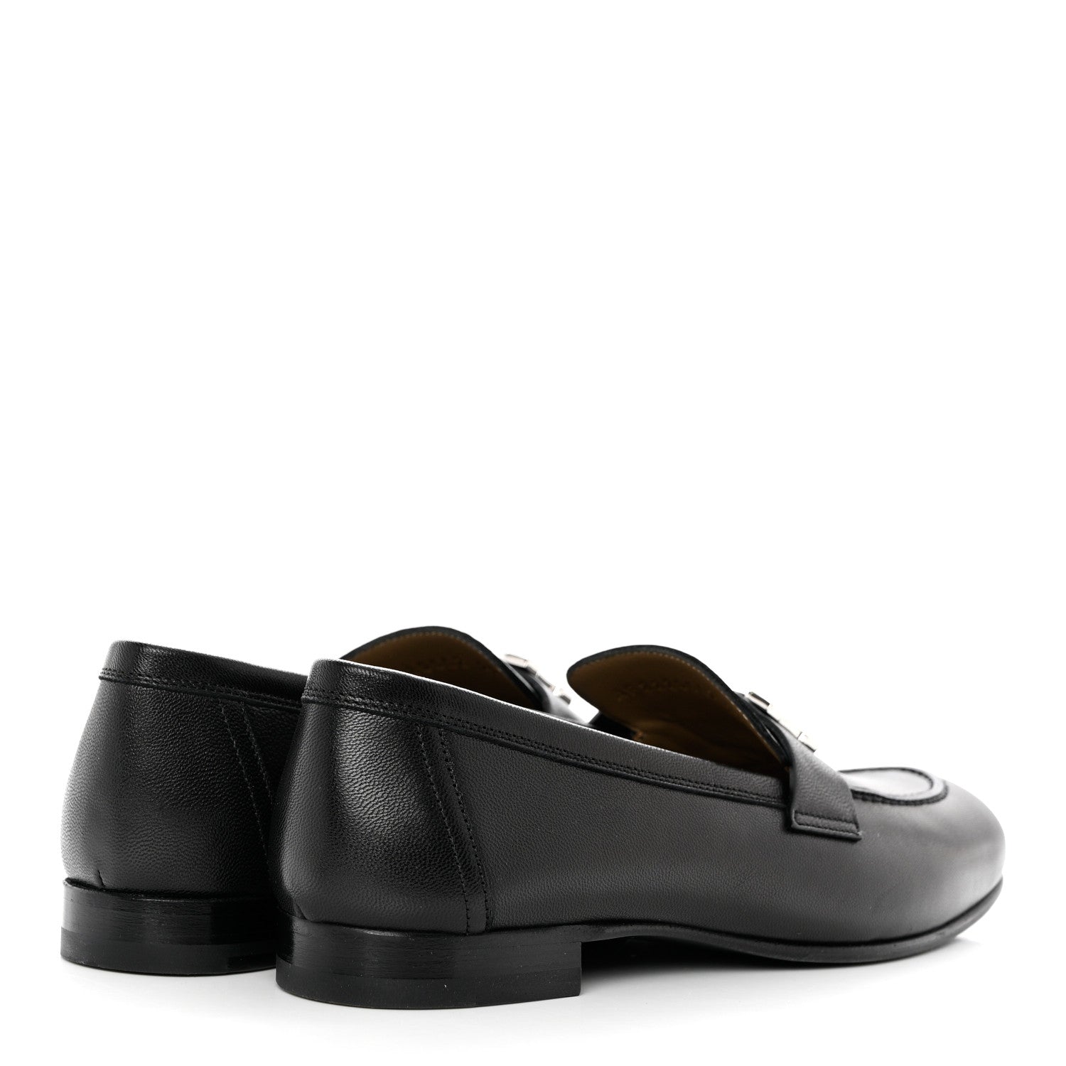 Hermes Goatskin Womens Paris Loafers 37 Black 4 of 7