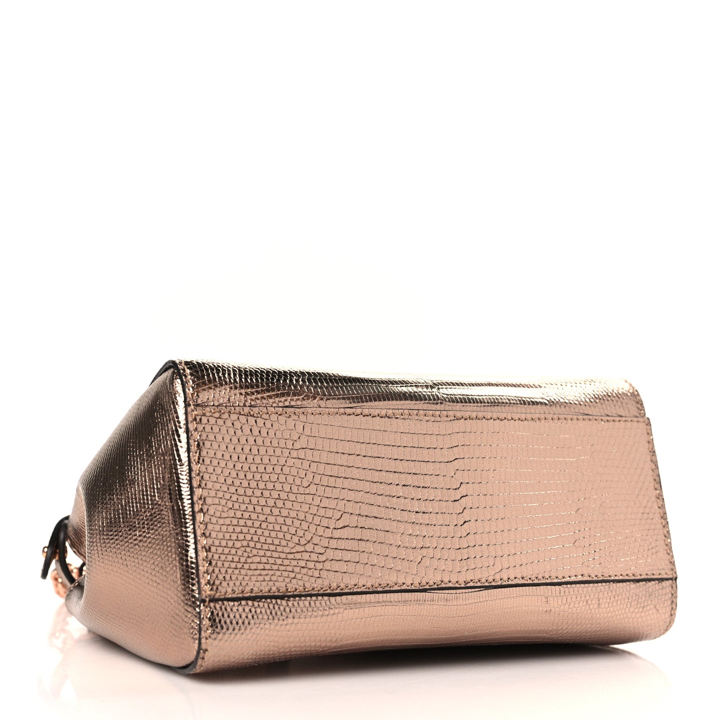 Metallic Lizard XS Peekaboo Iconic Satchel Rose Gold