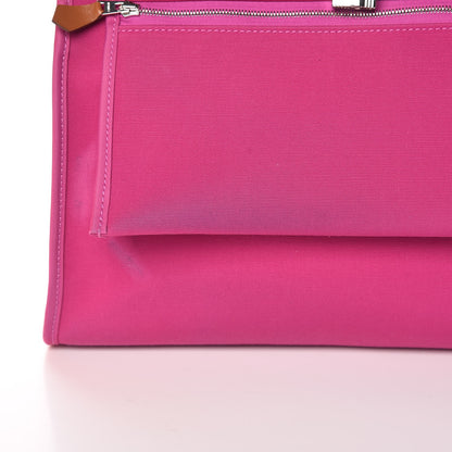 Hermes Vache Hunter Toile Herbag Zip 31 PM Magnolia Fauve 8 of 9