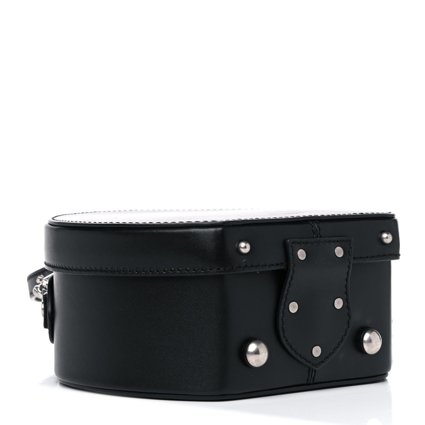 Calfskin Small Mica Hat Box Black