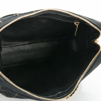 Chanel Suede Square Stitched Shoulder Bag Black 5 of 7