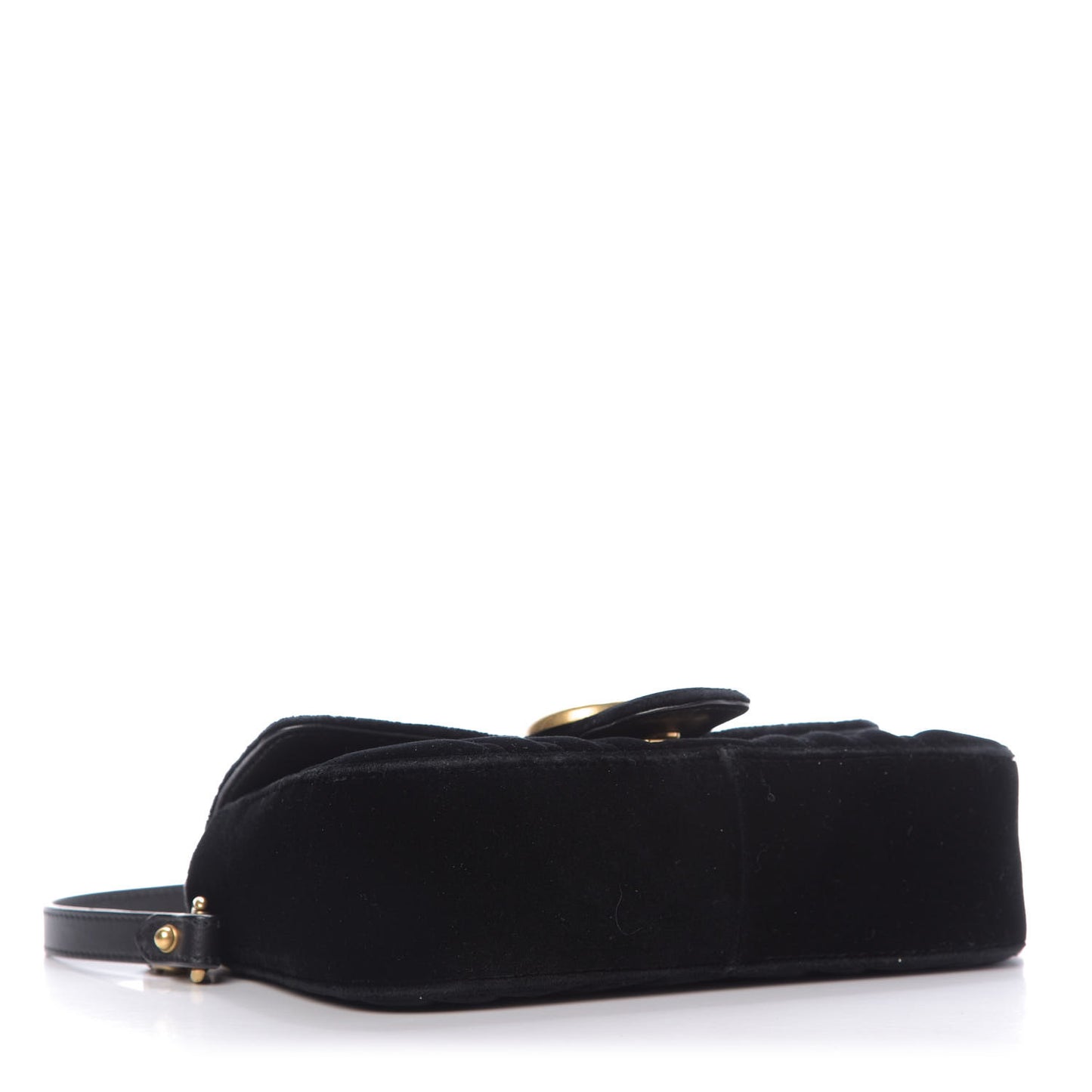 Velvet Matelasse Mini GG Marmont Shoulder Bag Black