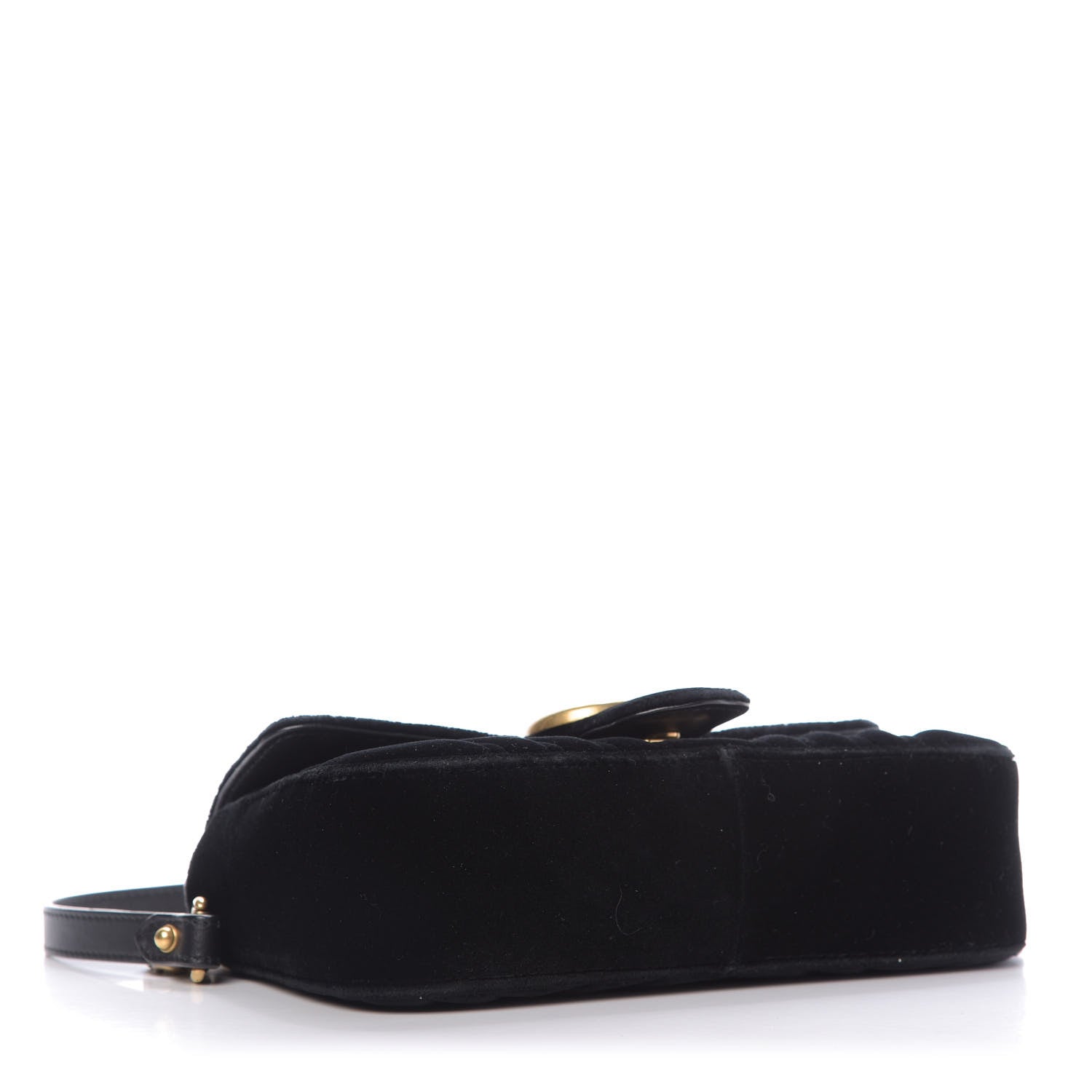 Gucci Velvet Matelasse Mini GG Marmont Shoulder Bag Black 5 of 11