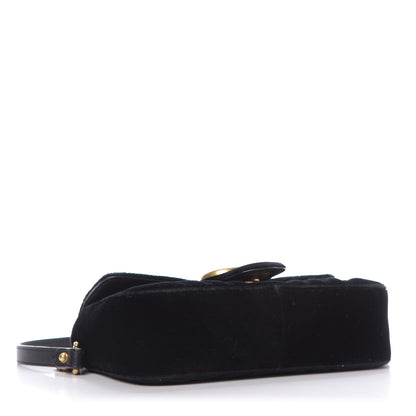 Gucci Velvet Matelasse Mini GG Marmont Shoulder Bag Black 5 of 11