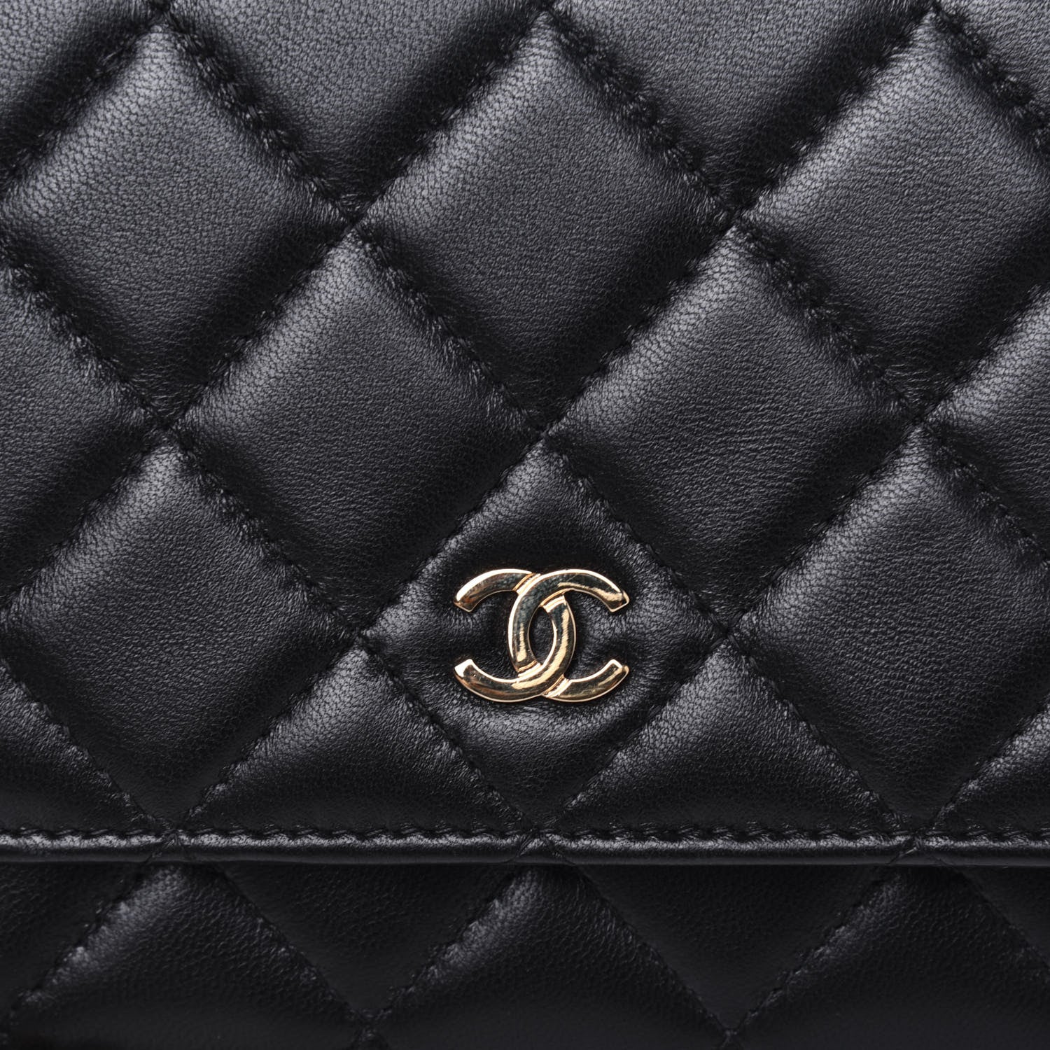 Chanel Lambskin Quilted Wallet On Chain WOC Black 14 of 15