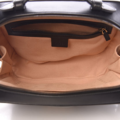 Gucci Calfskin Matelasse Sylvie Web Small GG Marmont Top Handle Shoulder Bag Black 5 of 10