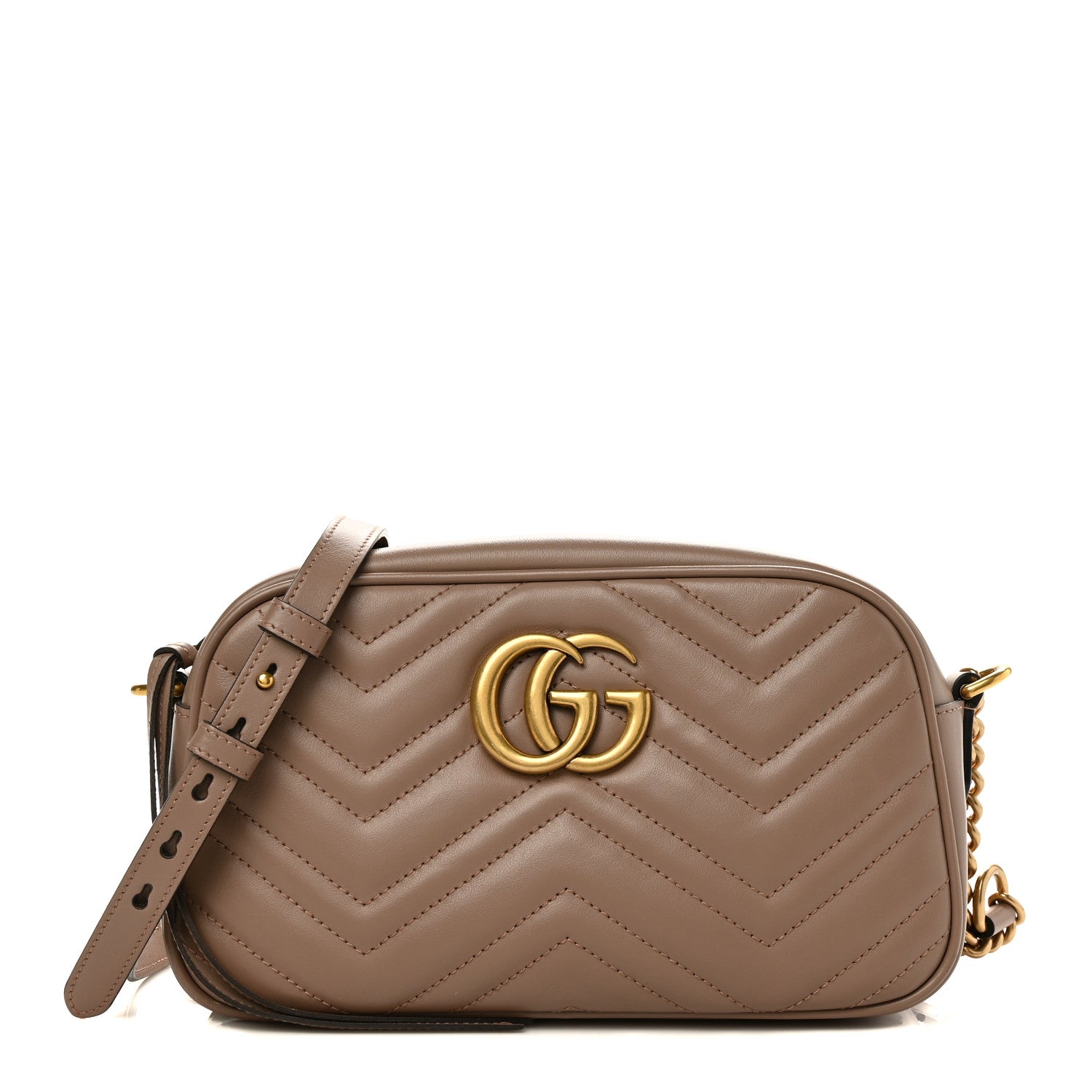 Gucci Calfskin Matelasse Small GG Marmont Chain Shoulder Bag Porcelain Rose 1 of 9