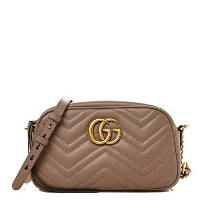 Gucci Calfskin Matelasse Small GG Marmont Chain Shoulder Bag Porcelain Rose 1 of 9