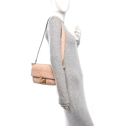Fendi Nappa FF 1974 Embossed Baguette Baby Pink 2 of 12