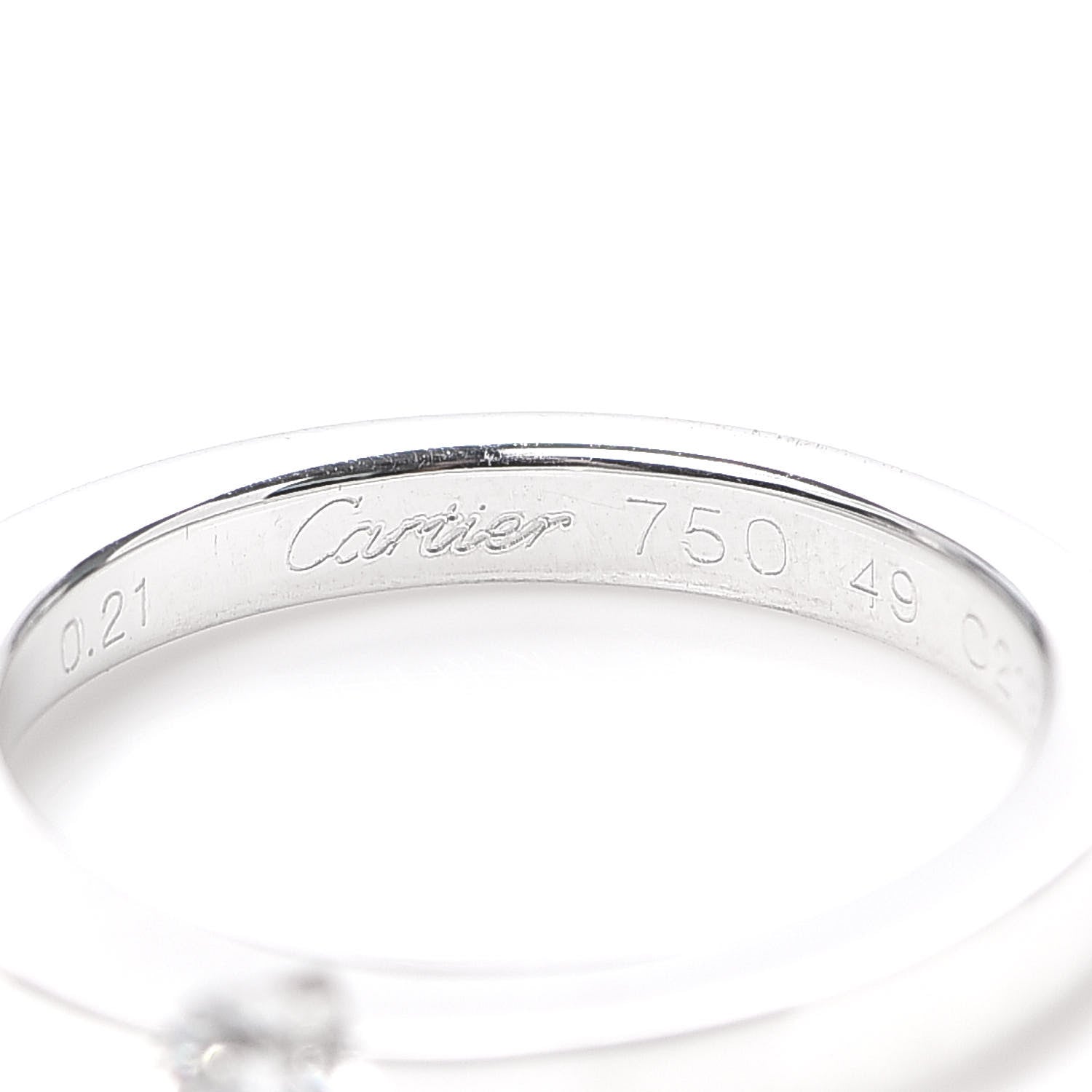 Cartier 18K White Gold Diamond .21ct Solitaire Engagement Ring 49 4.75 4 of 7