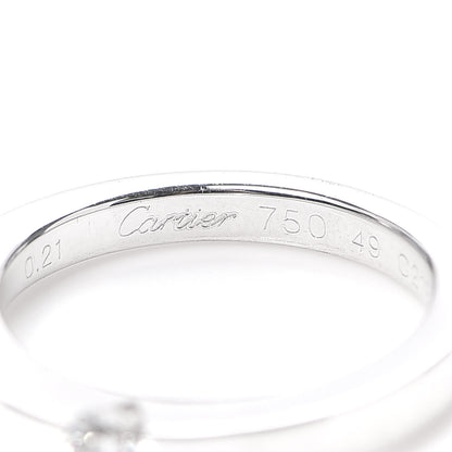 Cartier 18K White Gold Diamond .21ct Solitaire Engagement Ring 49 4.75 4 of 7