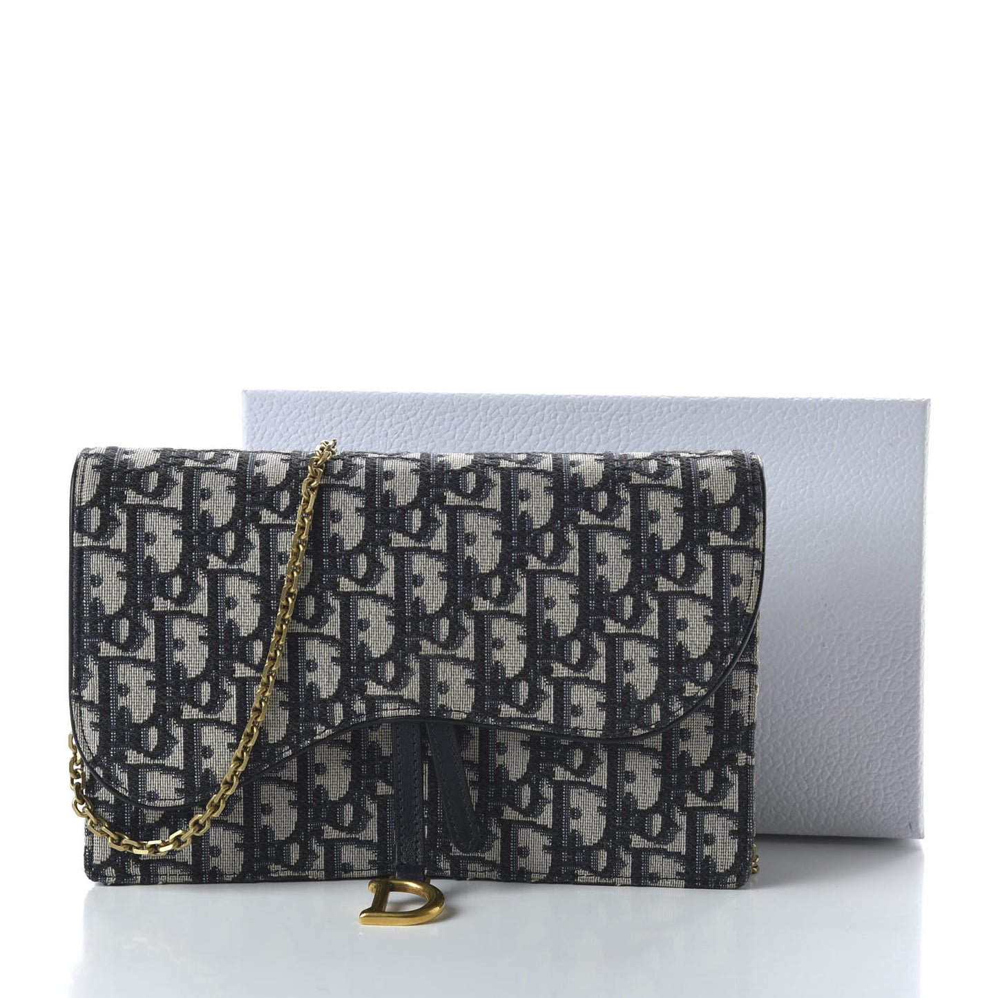 Oblique Saddle Chain Pouch Blue