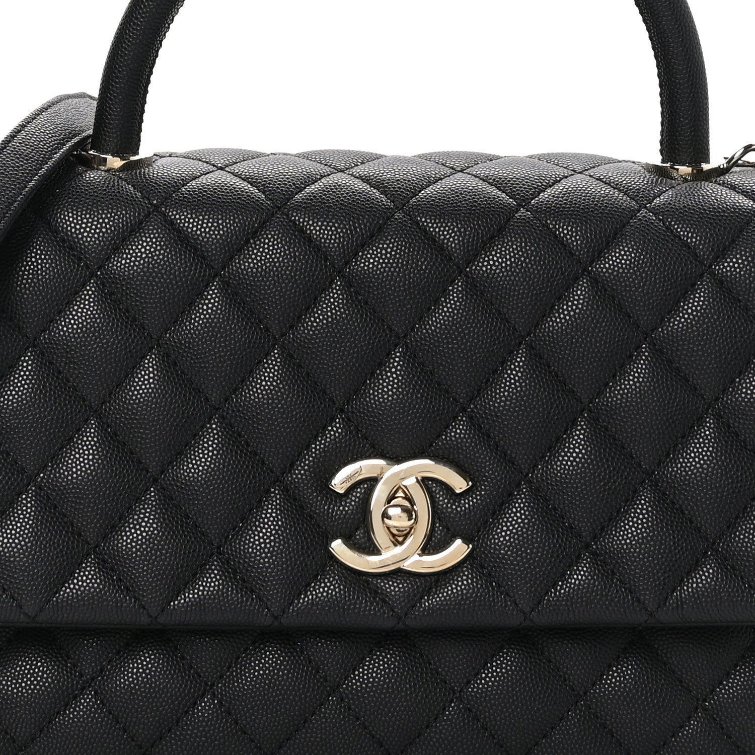 Chanel Caviar Quilted Small Coco Handle Flap Black 8 of 10
