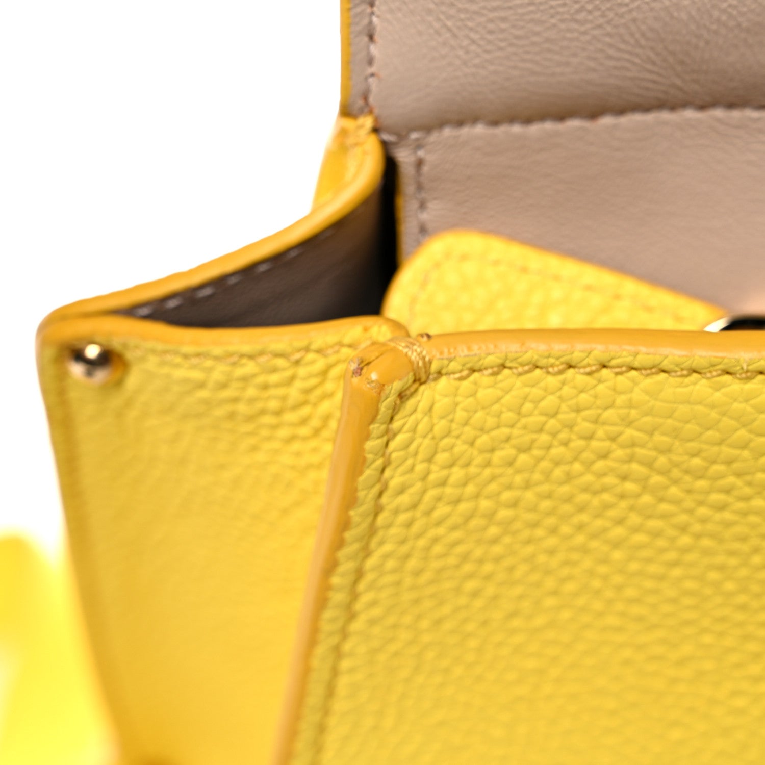 Salvatore Ferragamo Calfskin Sofia Gancini Satchel Yellow 16 of 24