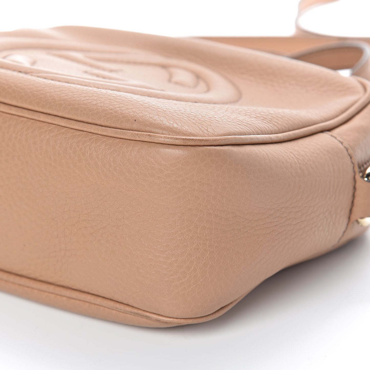 Pebbled Calfskin Small Soho Disco Bag Rose Beige