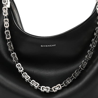 Givenchy Smooth Calfskin Medium Moon Cut Out Shoulder Bag Black 7 of 9