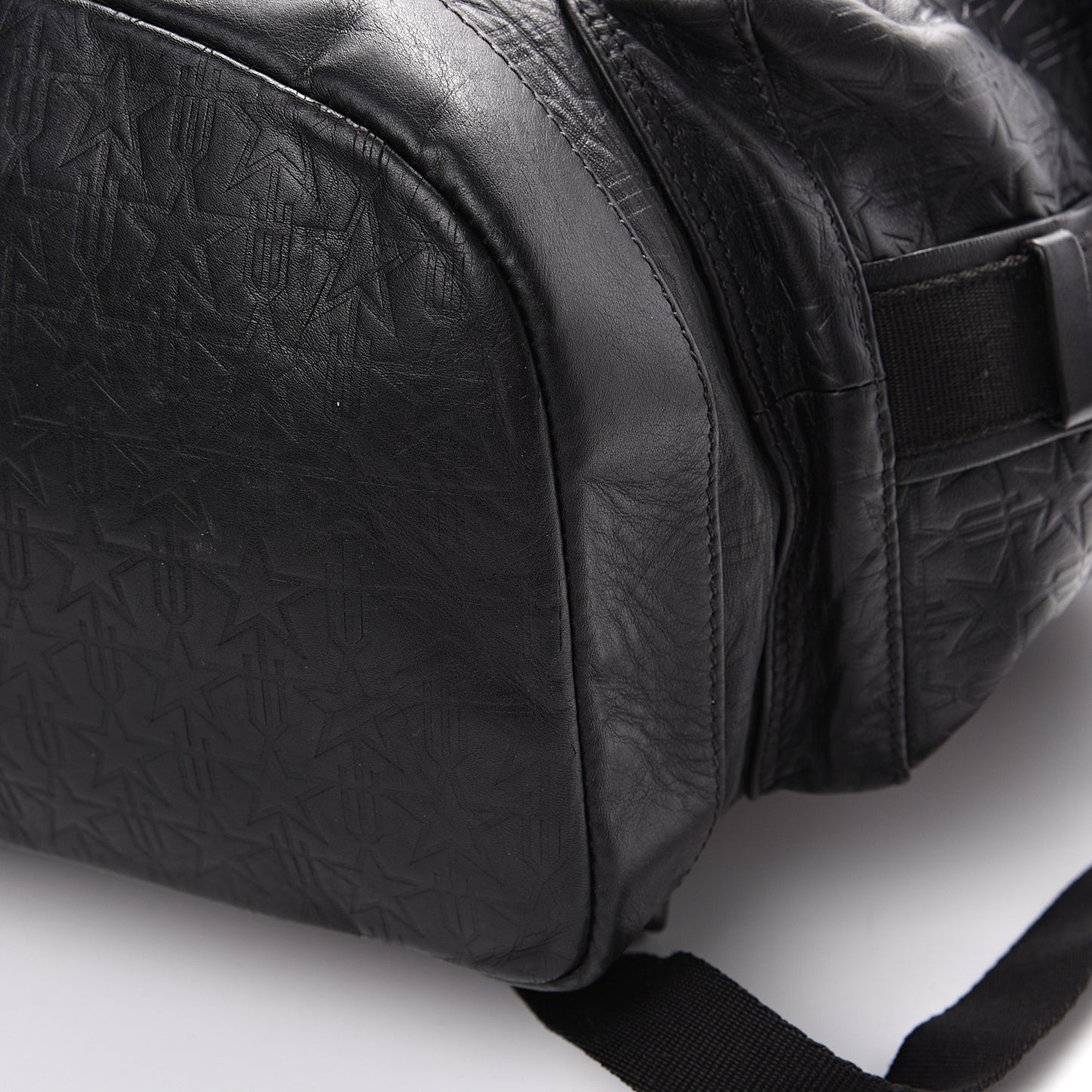 Calfskin Star Embossed Obsedia Backpack Black