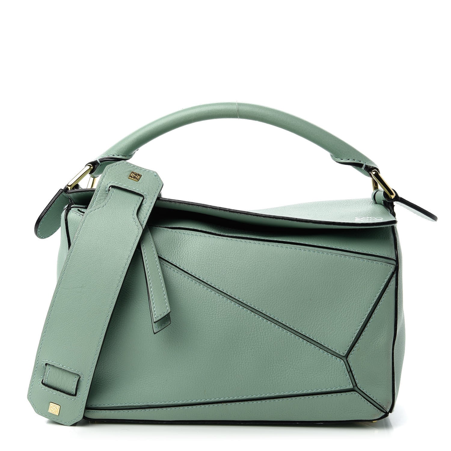 Loewe Calfskin Small Puzzle Bag Sea Water Green 1 of 11