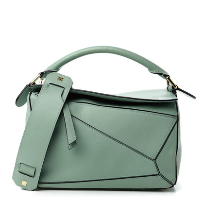 Loewe Calfskin Small Puzzle Bag Sea Water Green 1 of 11