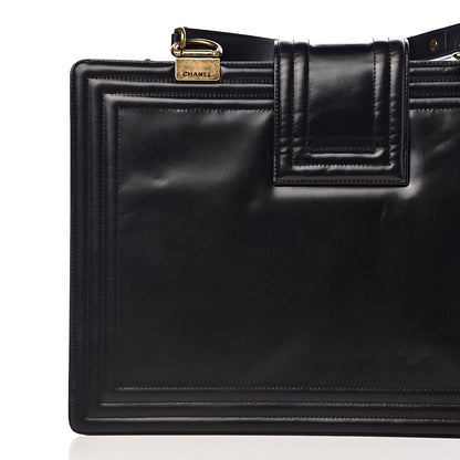 Chanel Glazed Calfskin Boy Tote Black 8 of 17