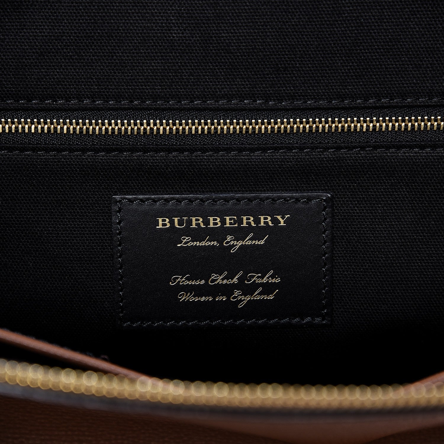 Burberry Derby Calfskin House Check Medium Welburn Tote Tan 6 of 10