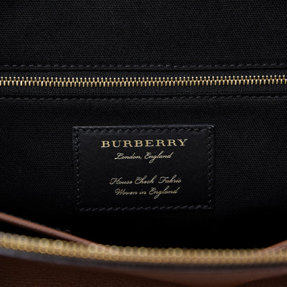 Burberry Derby Calfskin House Check Medium Welburn Tote Tan 6 of 10
