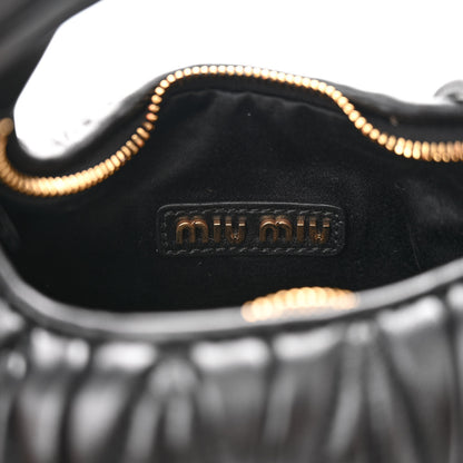 Miu Miu Nappa Matelasse Mini Wander Hobo Black 6 of 10