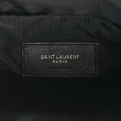 Saint Laurent Calfskin Crocodile Embossed Sid Messenger Bag Black 6 of 10