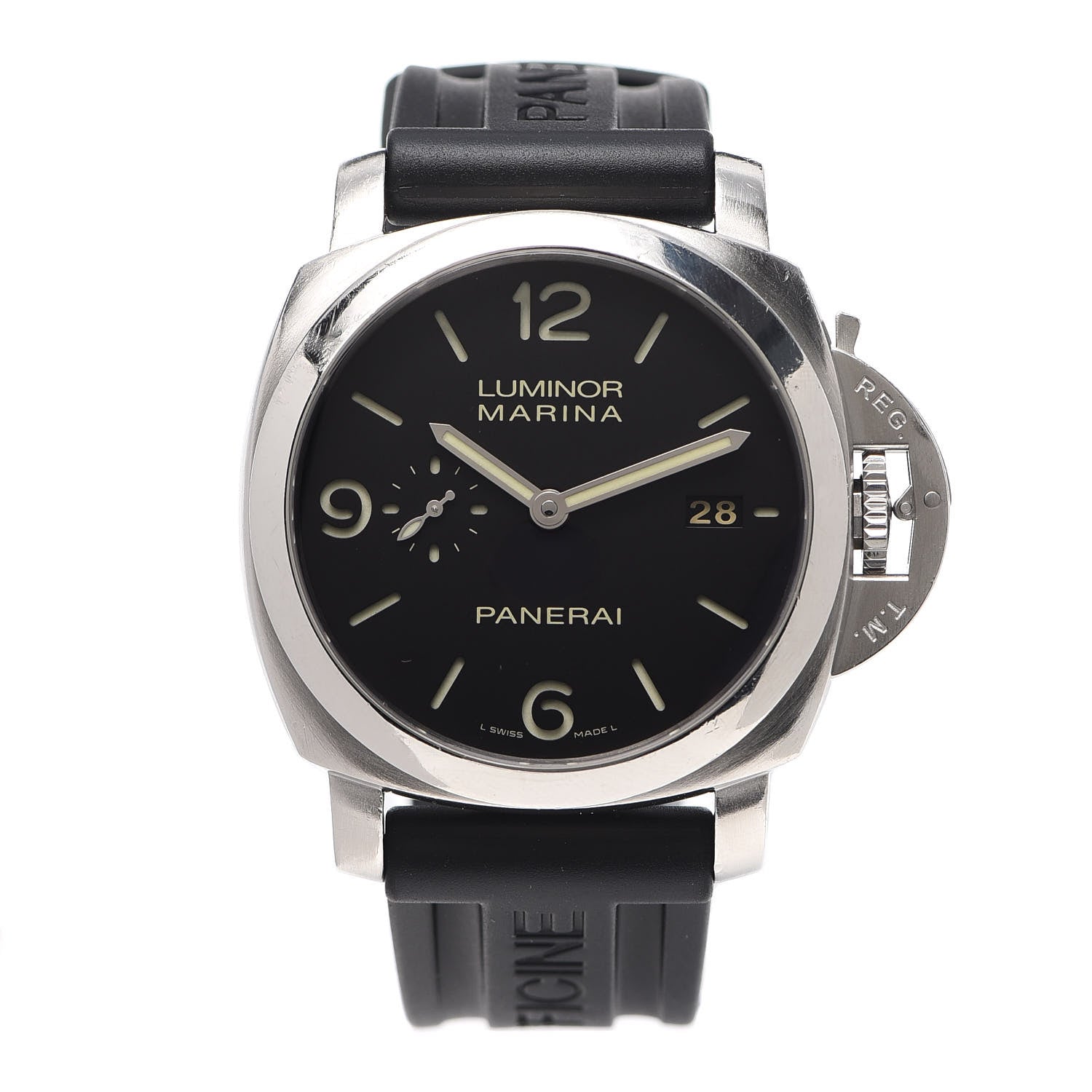 Panerai Stainless Steel Rubber 44mm Luminor Marina Manual Winding Watch Black PAM00312 1 of 4