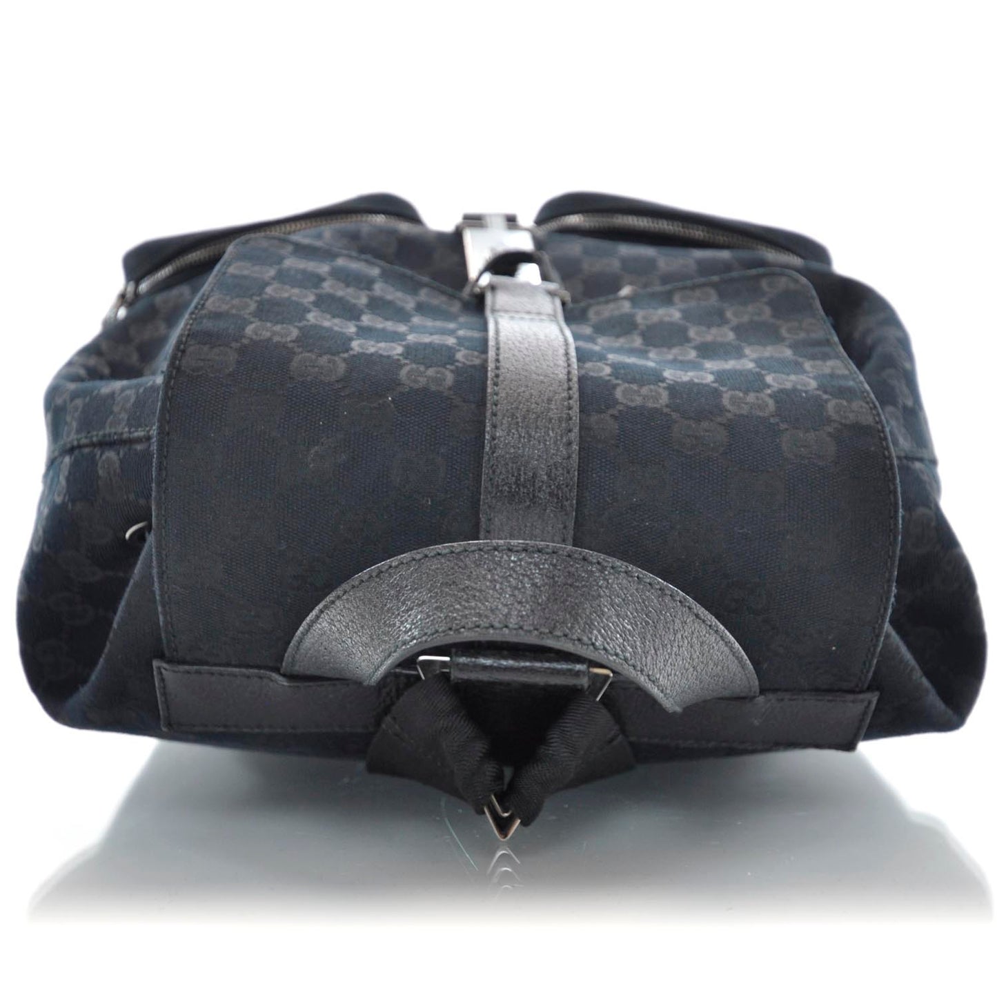 GG Monogram Single Buckle Backpack Black