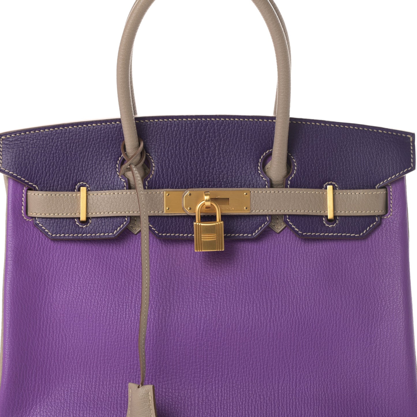Chevre Mysore Horseshoe Birkin 30 Parme Violet Gris Tourterelle