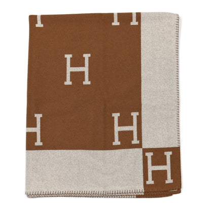 Hermes Wool Cashmere Avalon Blanket Ecru Camel 1 of 3