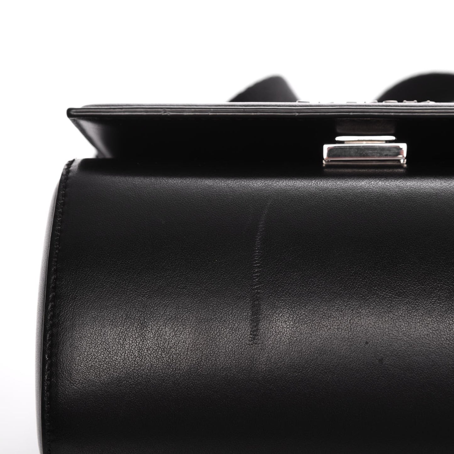 Calfskin Mini Pandora Box Logo Strap Crossbody Bag Black