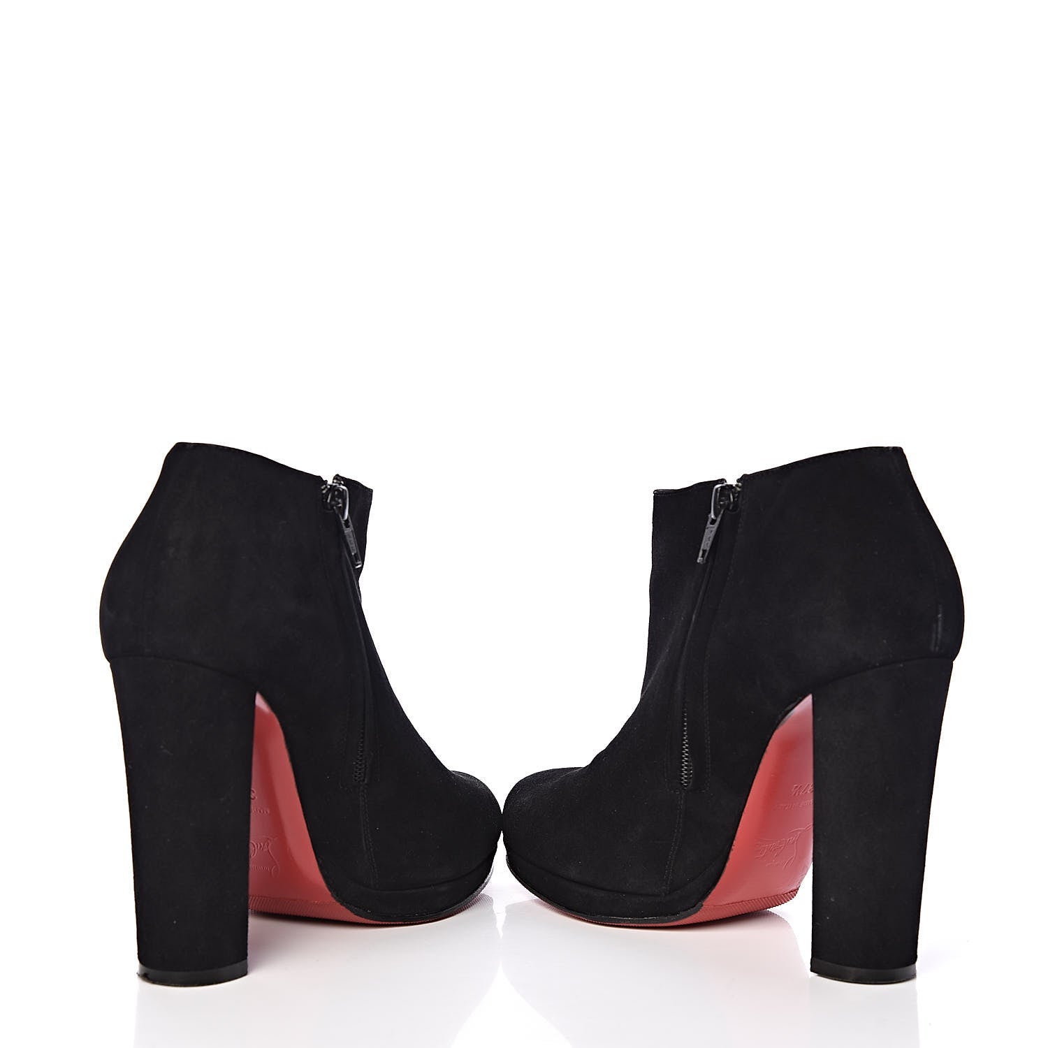 Christian Louboutin Veau Velours Rock and Gold 120 Ankle Booties 37.5 Black 5 of 10