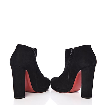 Christian Louboutin Veau Velours Rock and Gold 120 Ankle Booties 37.5 Black 5 of 10