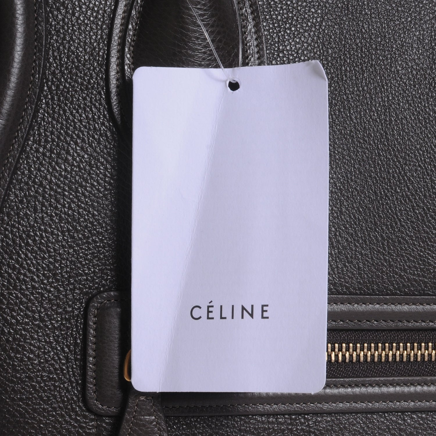 Celine Drummed Calfskin Mini Luggage Bag Anthracite 6 of 9