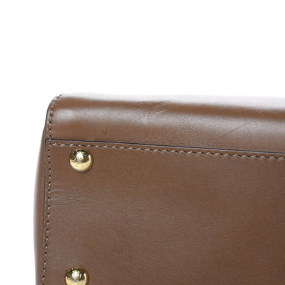 Fendi Vitello Morgan Fabric Jacquard Pequin Medium Peekaboo Iconic Satchel Foresta Tobacco Black 10 of 12