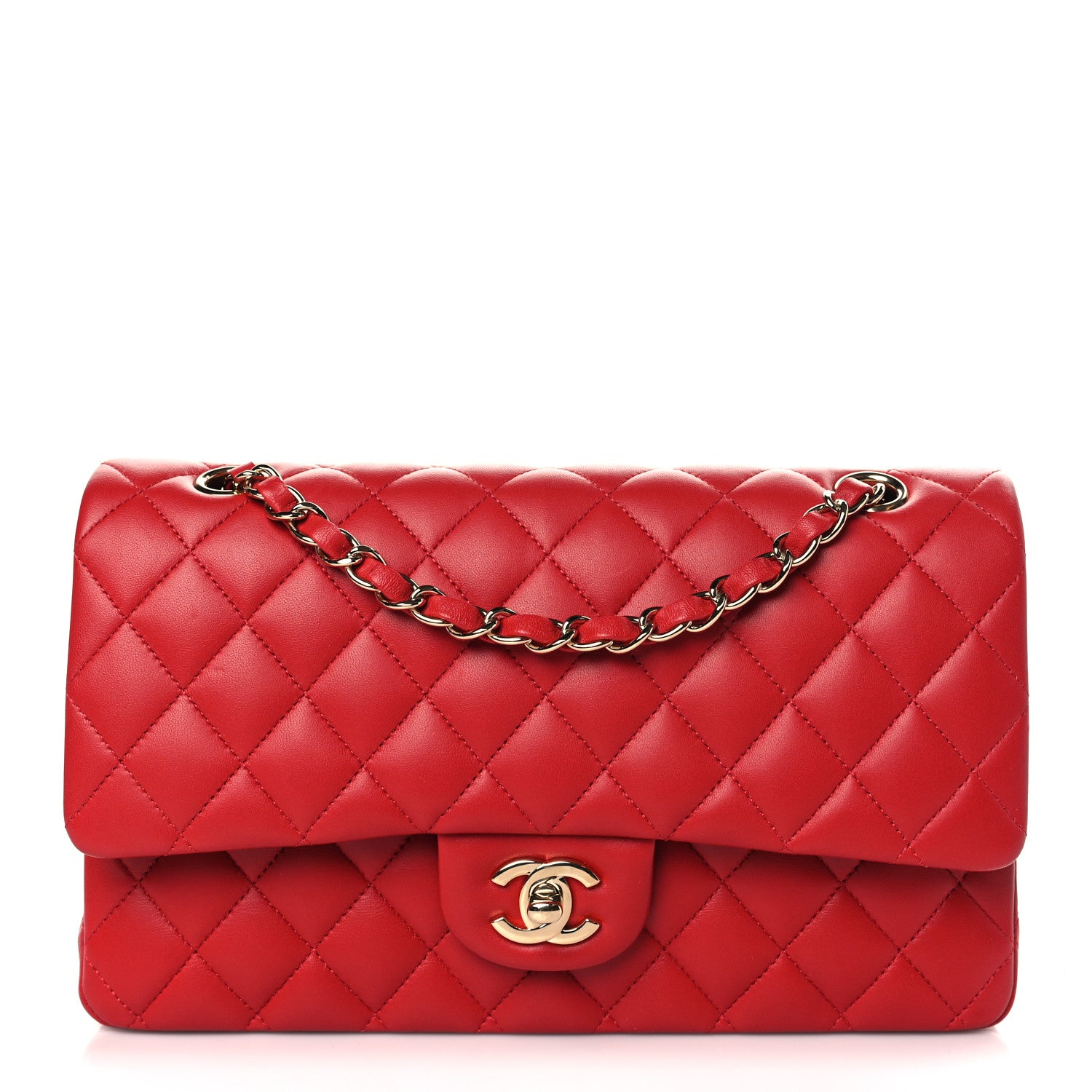 Chanel Lambskin Quilted Medium Double Flap Red 1 of 9