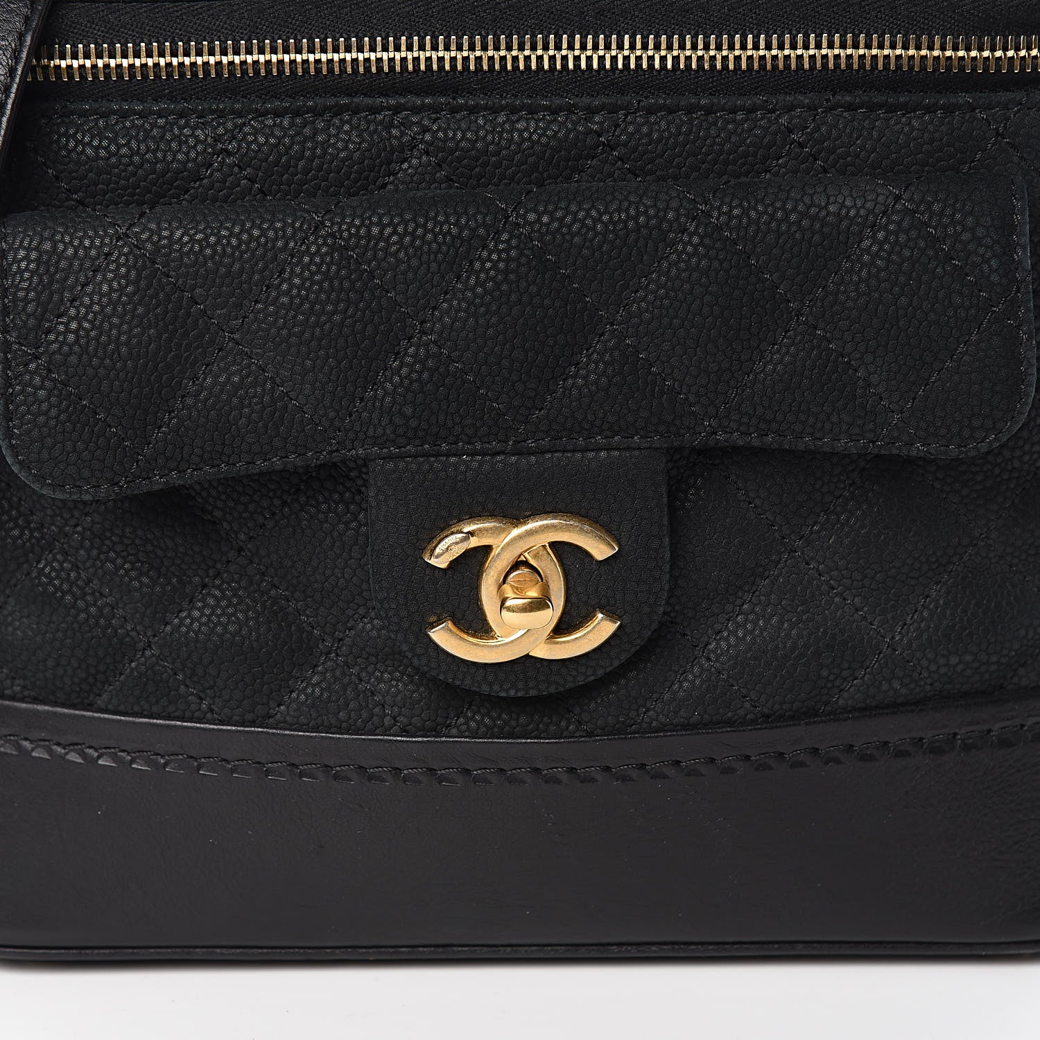Chanel Iridescent Grained Calfskin Quilted Globe Trotter Vanity Case Black 11 of 12