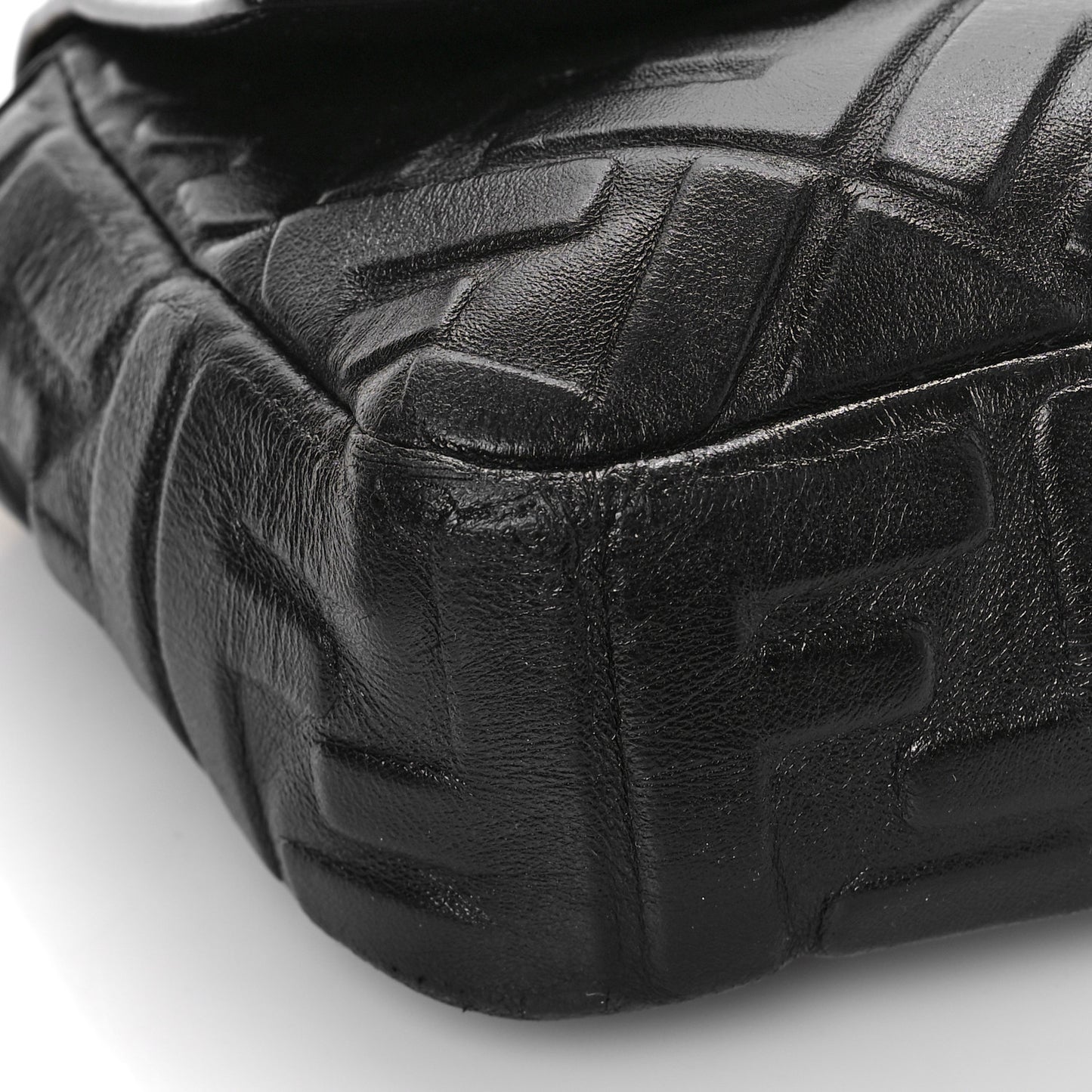 Nappa FF 1974 Embossed Baguette Black