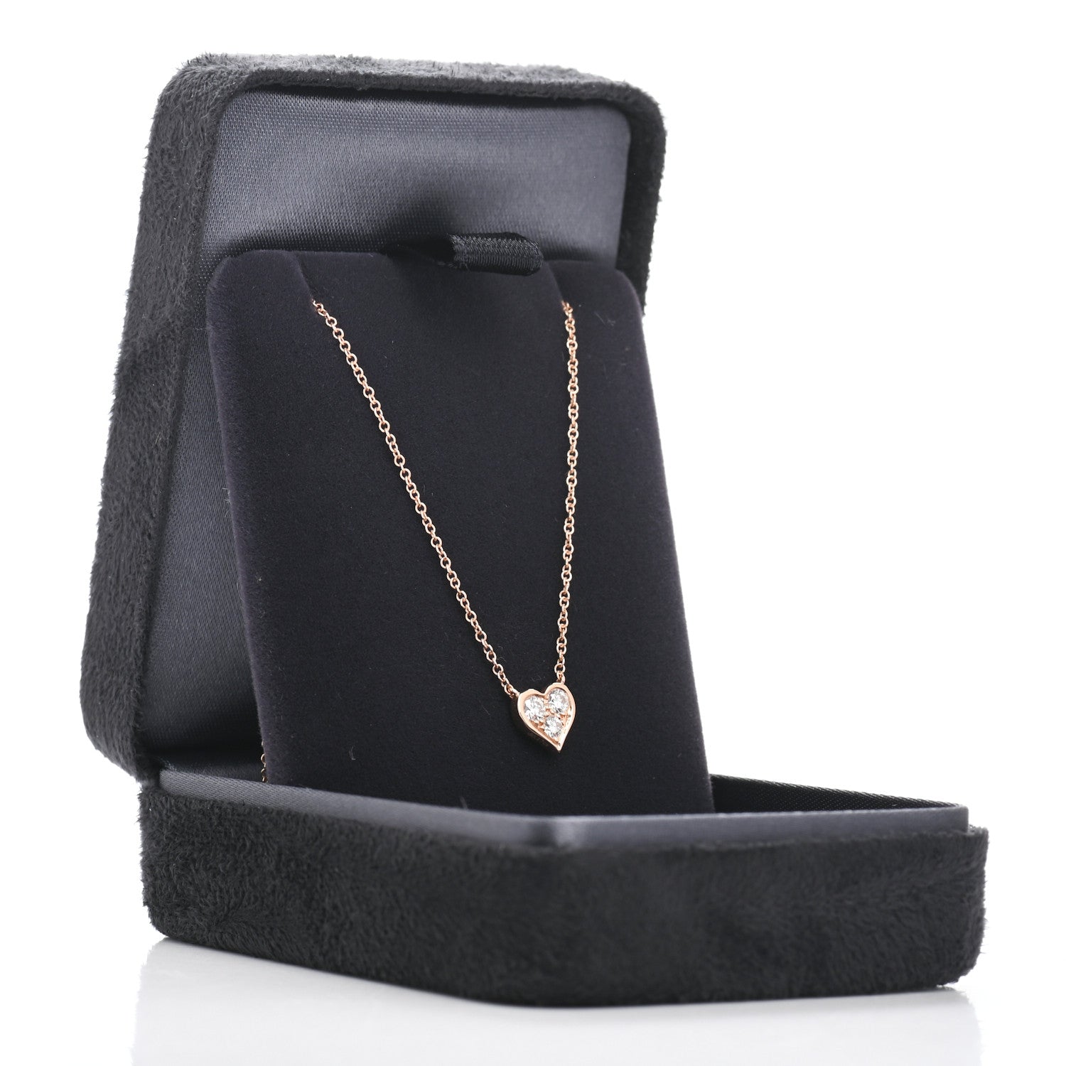 Tiffany 18K Rose Gold Diamond Heart Pendant Necklace 5 of 5