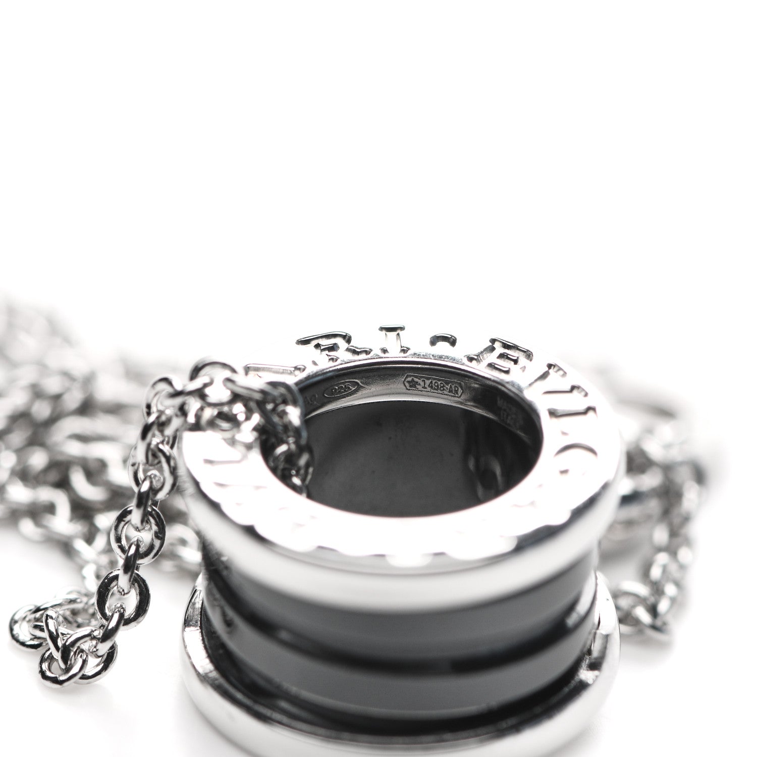 Bulgari Sterling Silver Ceramic Save The Children Pendant Necklace 4 of 9