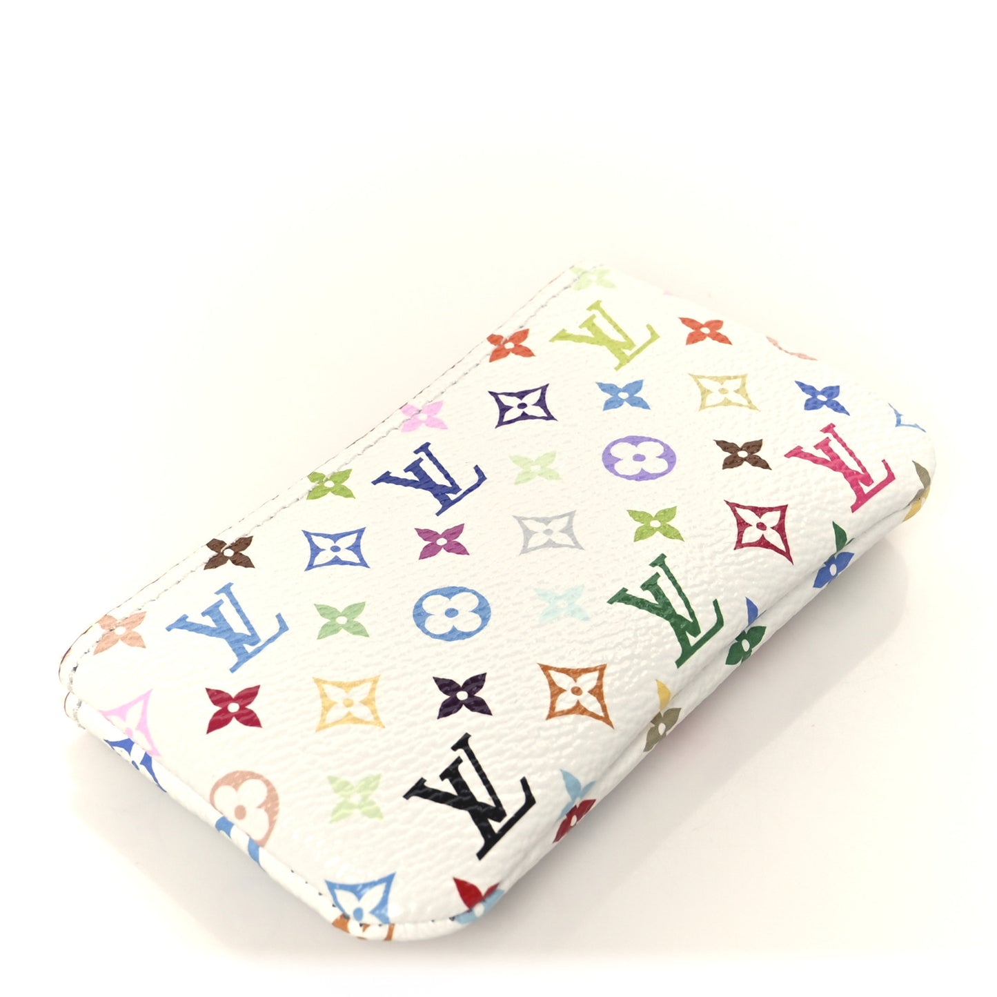 LV X TM Monogram Multicolor Key Pouch White