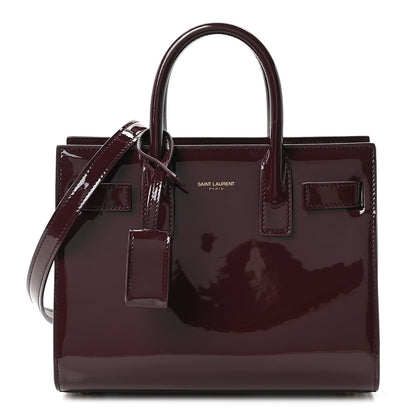 Saint Laurent Patent Nano Sac de Jour Dark Red Wine 1 of 9